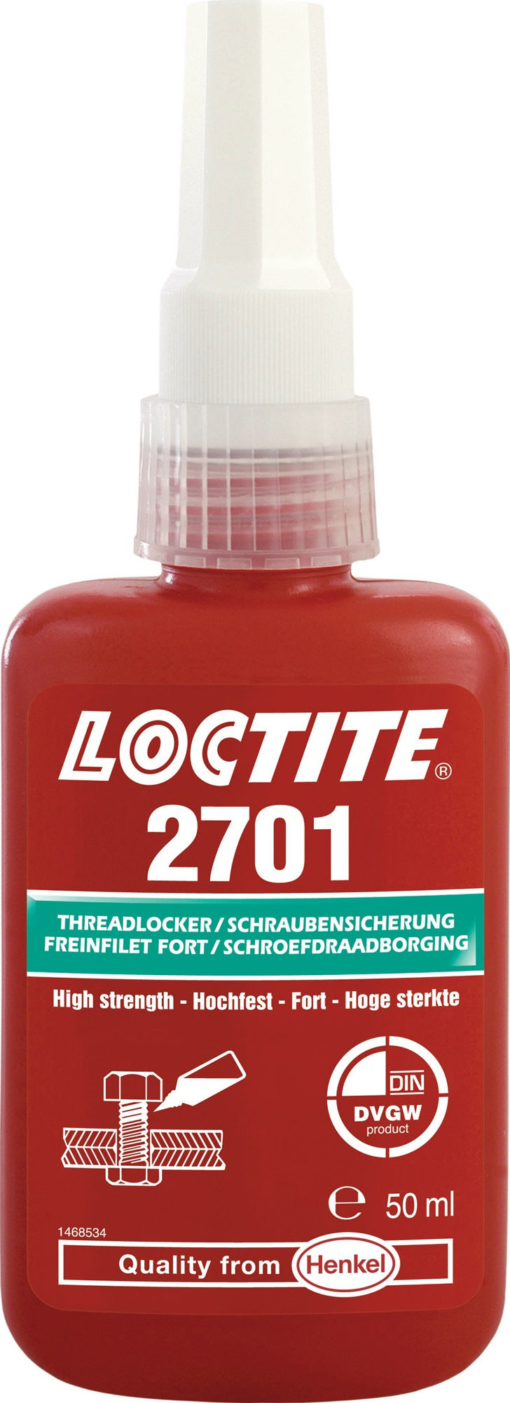 LOCTITE Schraubensicherung 2701, 5 ml Flasche, hochfest, niedrigviskos, grün