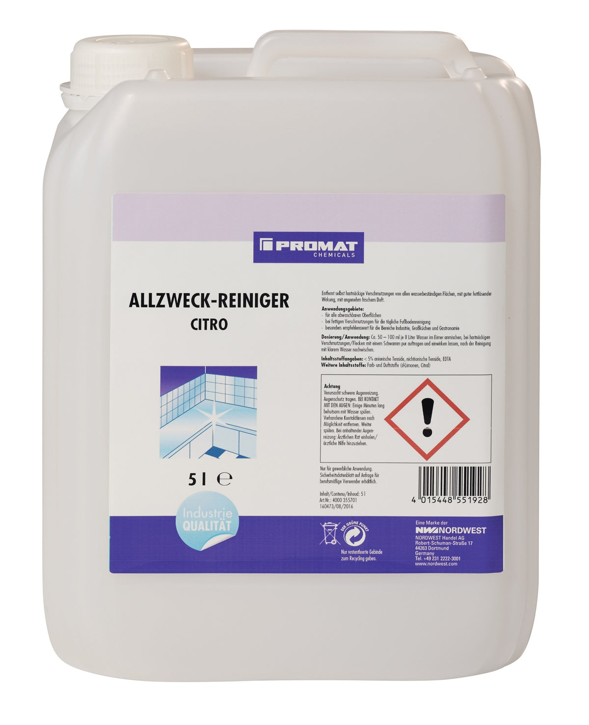 Allzweckreiniger Citro 1l Flasche von PROMAT CHEMICALS – 12er Pack – fettlösend & frisch