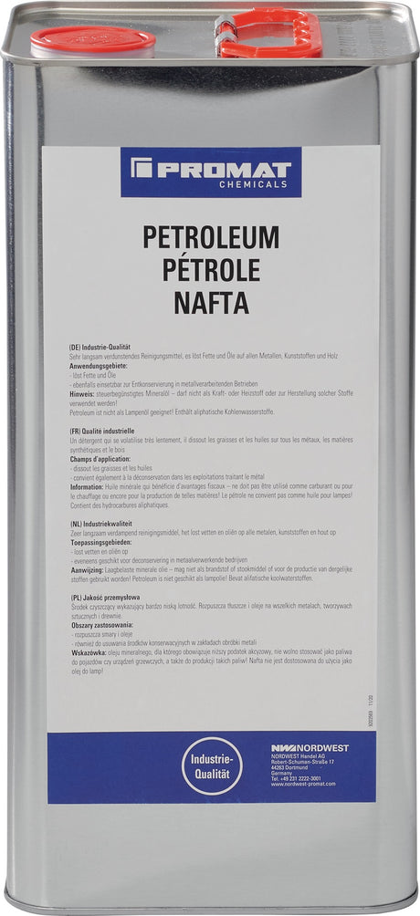 Petroleum 6l Kanister PROMAT CHEMICALS – Langsam verdunstendes Reinigungsmittel für Metall, Kunststoff und Glas