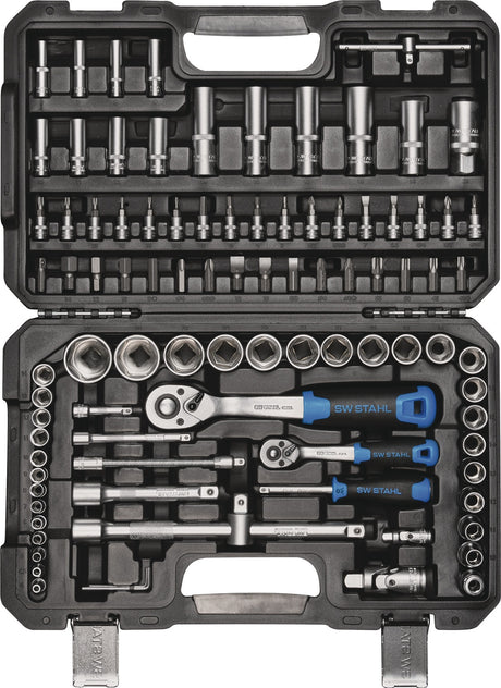 SW STAHL Steckschlüssel-Satz 97-teilig 1/4+1/2 Zoll SW 4-32 mm im Kunststoffkoffer