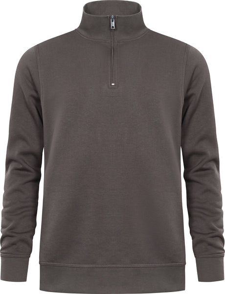 PROMODORO Sweatshirt Troyer Side Pocket charcoal Gr. M – 325 g/m², OEKO-TEX® Made In Green