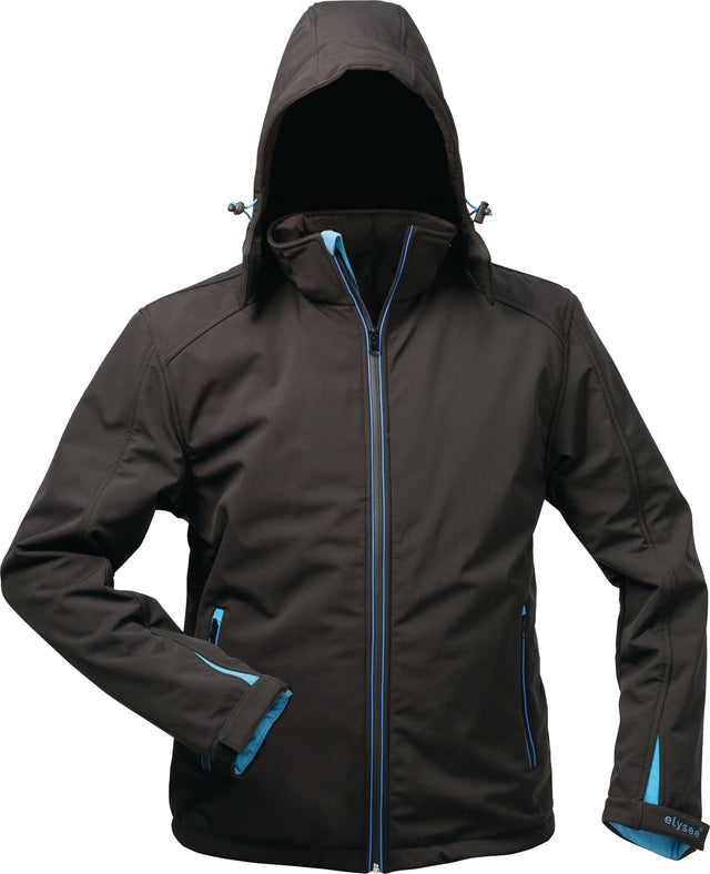 ELYSEE Wintersoftshelljacke Uranos Gr. XXL schwarz/blau – wind- und wasserdicht mit 3M™ Thinsulate™