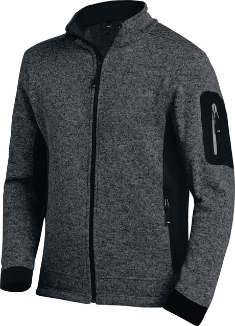 FHB Strick-Fleecejacke CHRISTOPH Herren grau/schwarz – Leichte Kälteschutzjacke Gr. M