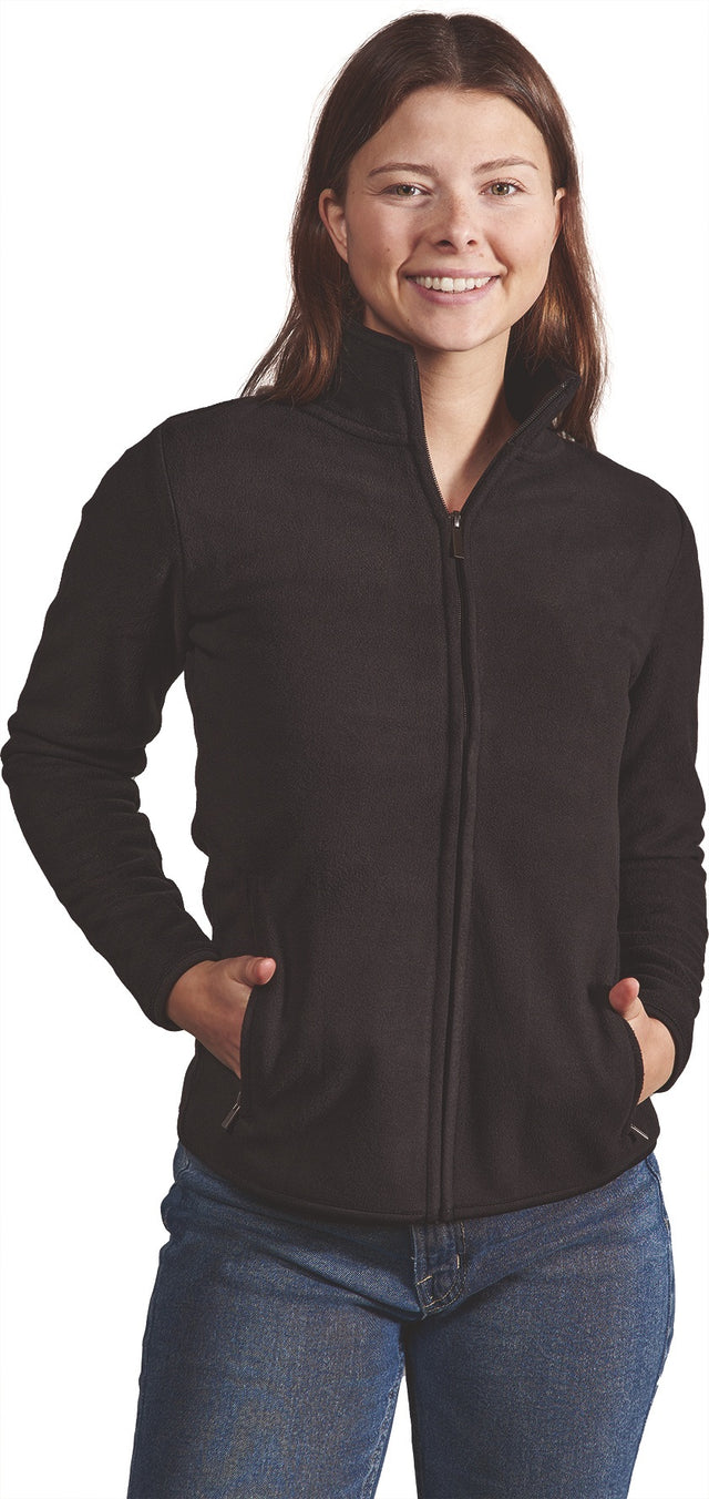 PROMODORO Women’s Double Fleece Jacket – Damen-Fleecejacke, windabweisend, atmungsaktiv, schwarz