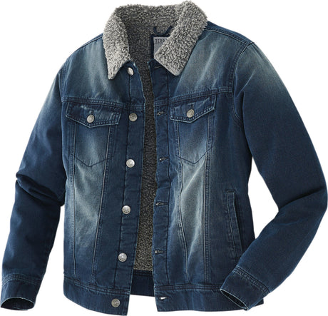 Terrax Jeansjacke Workwear Herren mit Sherpafleece-Futter – Arbeitsjacke in Jeans-Optik
