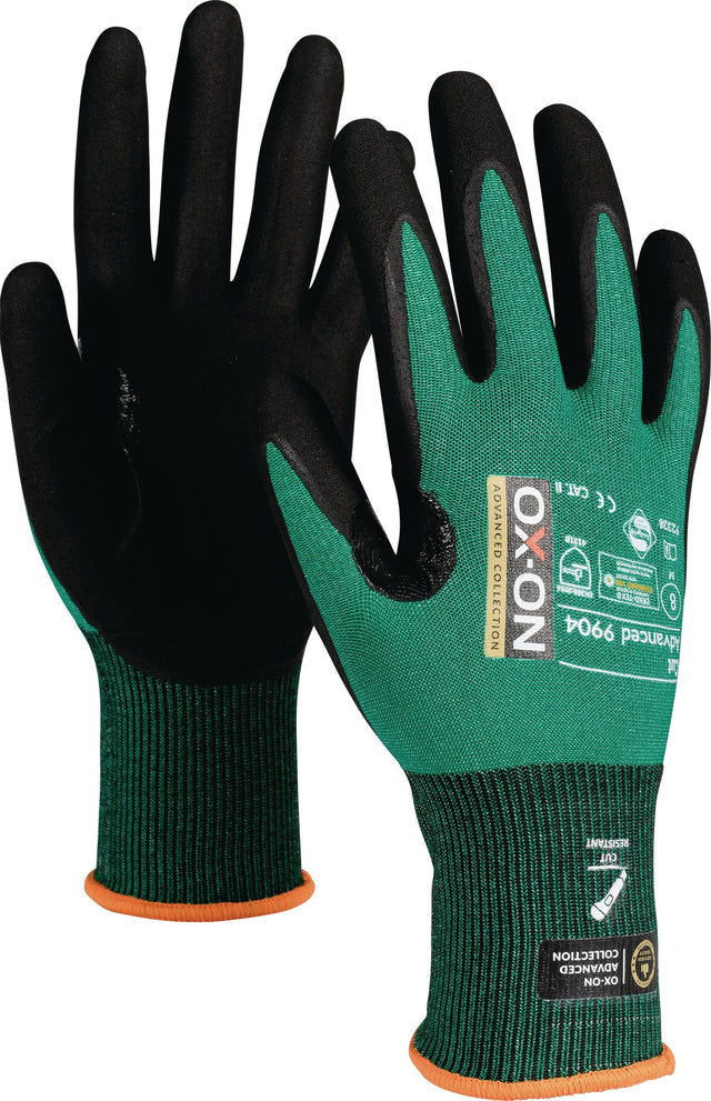 OX-ON Schnitthandschuh Cut Advanced 9904 Gr.8 – Schnittschutzklasse B, Nitrilschaum