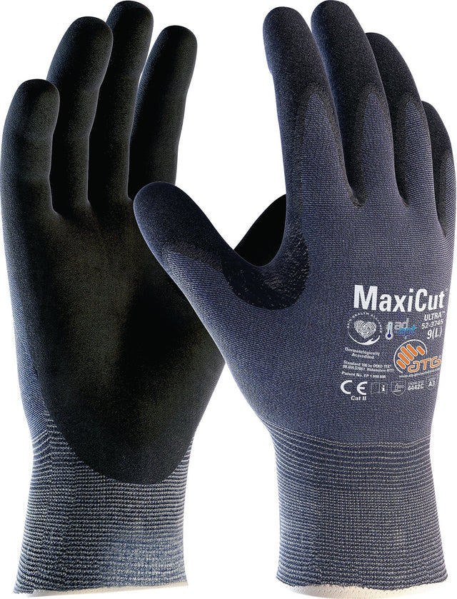 Schnittschutzhandschuhe MaxiCut® Ultra™ AD-APT® 52-3745 Gr.8 blau/schwarz EN388 von ATG