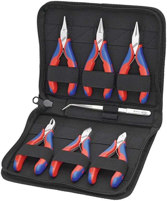 KNIPEX Elektronikzangensatz 7-teilig – 6 Zangen & Präzisionspinzette im Etui