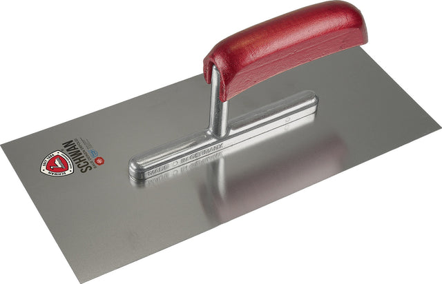 Glättekelle 280 x 130 mm von SCHWAN – Rostfreier Edelstahl mit Holzheft
