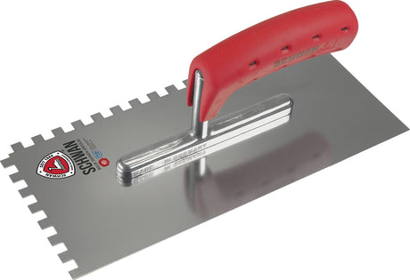 Glättekelle 280 x 130 mm von SCHWAN – Rostfreier Edelstahl mit Holzheft
