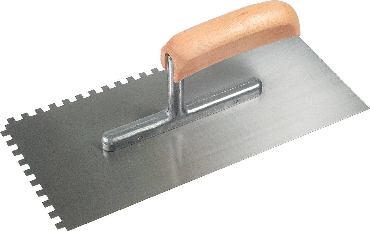 SCHWAN Glättekelle 280 x 130 mm, Zahnung 6x6, rostfreier Edelstahl, Holzheft