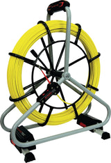 RUNPOTEC Glasfaserstab Profi-Set 60 m, Ø 4,5 mm, Biegeradius 120 mm, Stahlhaspel