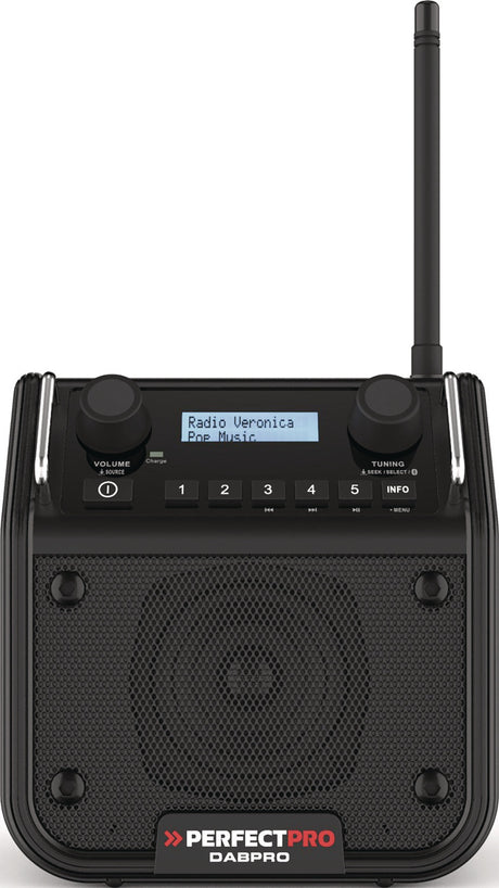 Baustellenradio DABPRO 11,1 V 230 V PERFECTPRO – DAB+, UKW, Bluetooth, IP54