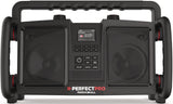 PERFECTPRO Baustellenradio ROCKBULL 11,1 V 230 V – DAB+, Bluetooth, IP65, 2x25 Watt