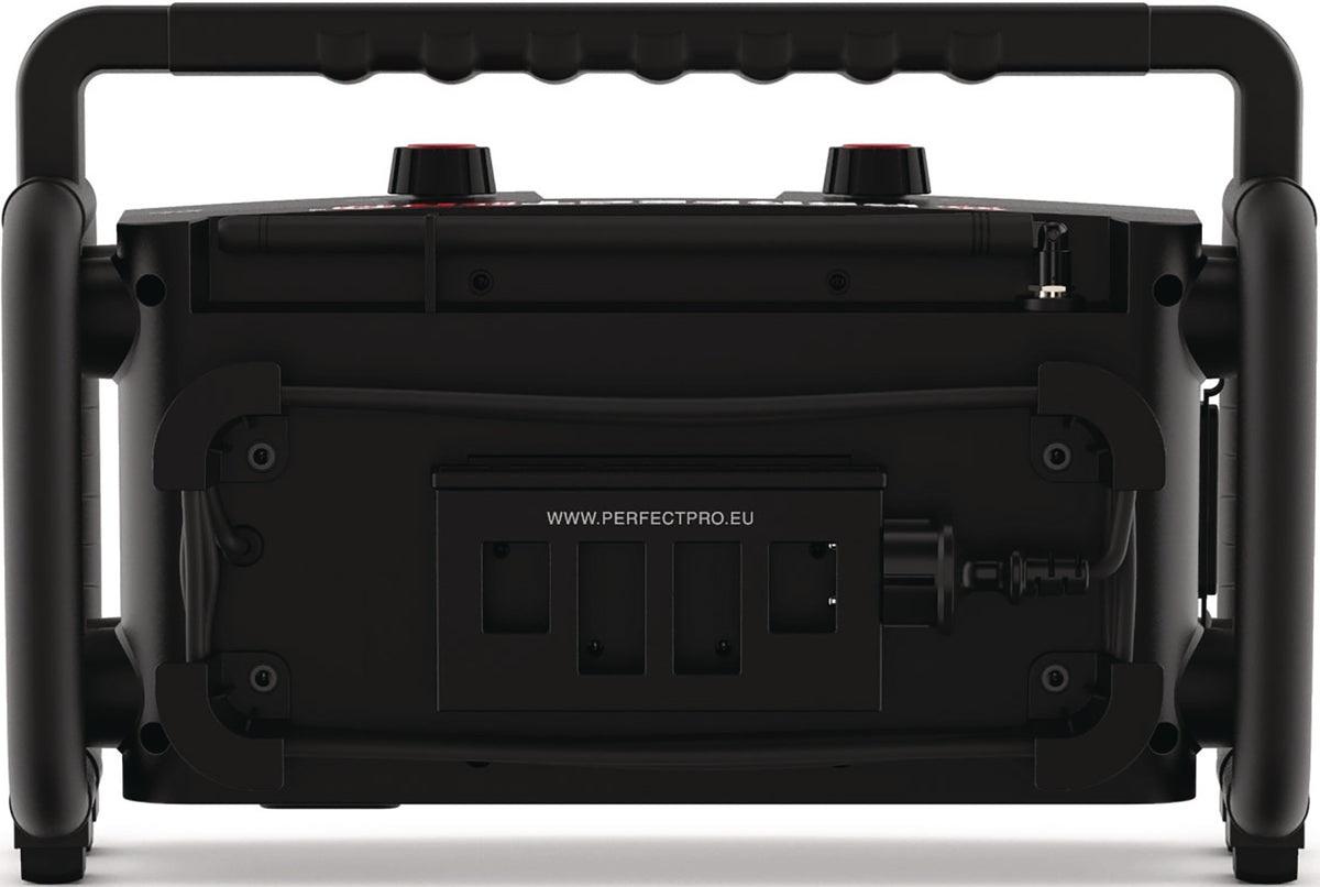 PERFECTPRO Baustellenradio ROCKBULL 11,1 V 230 V – DAB+, Bluetooth, IP65, 2x25 Watt