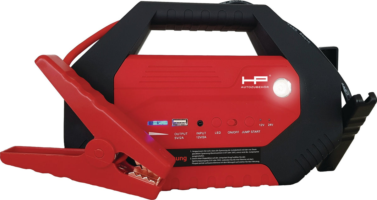HP-Autozubehör Starthilfegerät Power Pack 1000A – 12/24V, Li-Ion, USB, LED