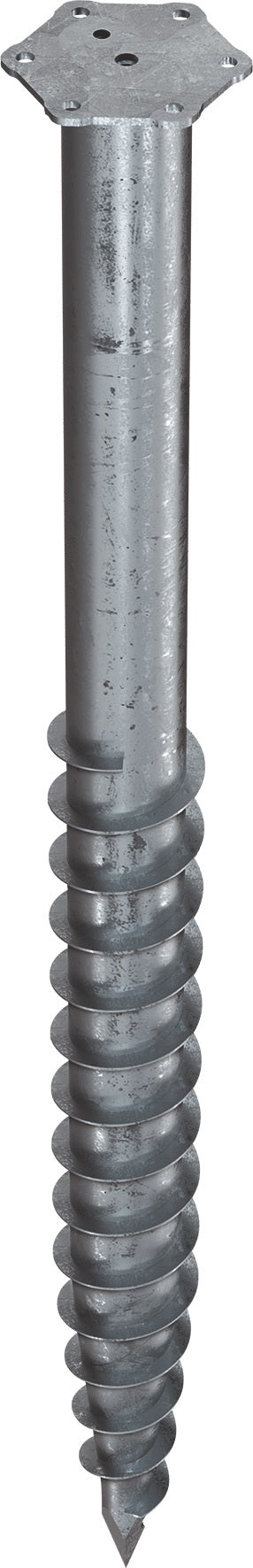 KRINNER Schraubfundament M L.2100mm D.114mm Gew.M24 20,9kg STA – feuerverzinkt, für Fertiggaragen und Container