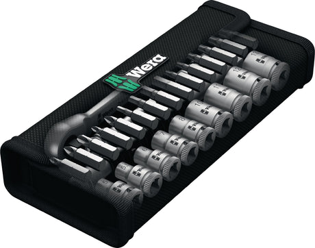 WERA Steckschlüsselsatz 8100 SA 7 Zyklop 28-tlg. 1/4 Zoll SW 5-13 mm mit 76-Zahn-Knarre