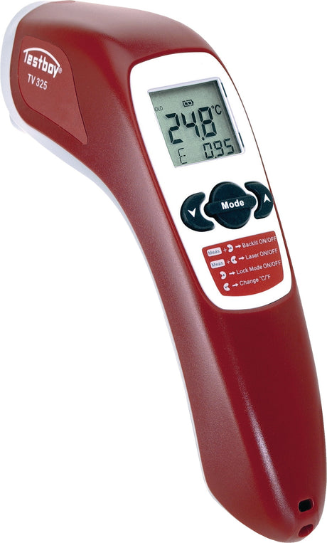 TESTBOY Infrarotthermometer TV 325 – 60 bis 500 °C, Laser, beleuchtetes Display