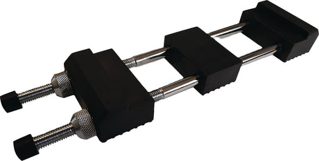 Schleifsteinhalter L290xB65xH30mm FRIEDRICH MÜLLER – Edelstahl, rutschfeste Gummi-Spannbacken