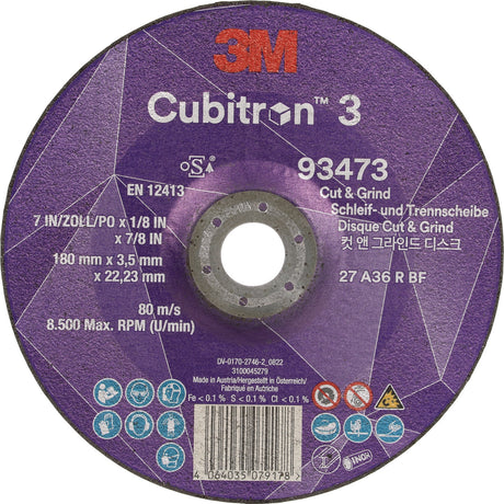 3M Cubitron™ 3 Cut and Grind Schruppscheibe 125 mm Körnung 36+ – 10 Stück