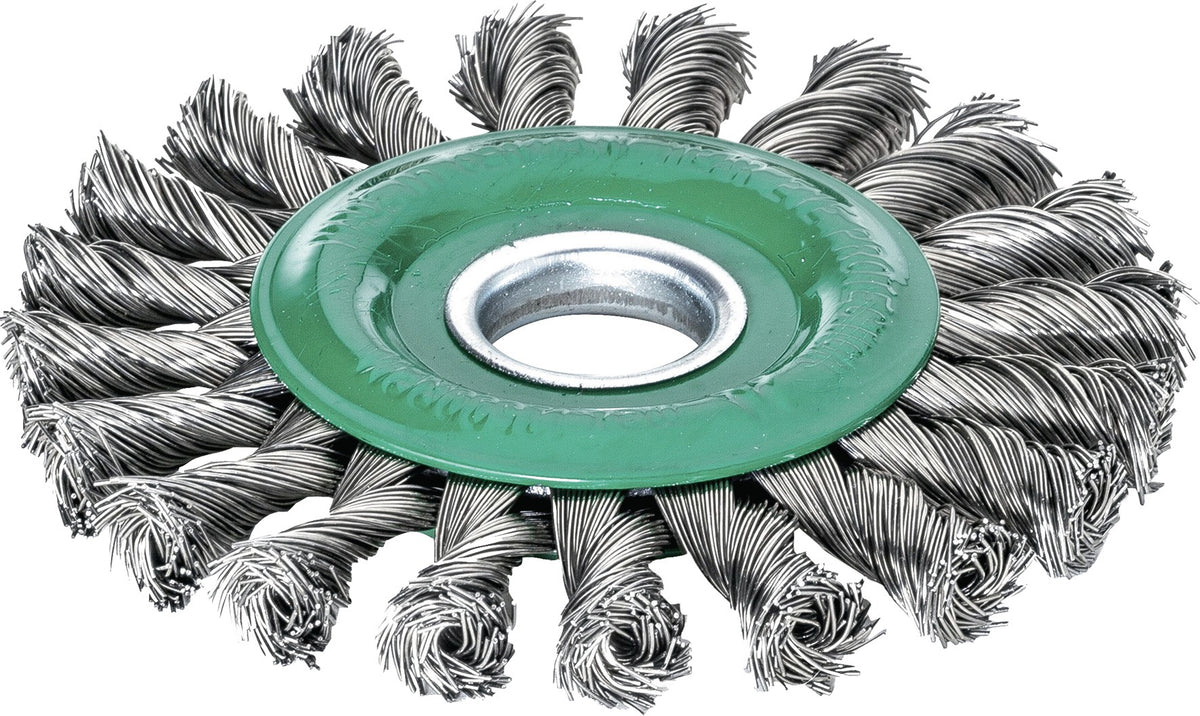 LESSMANN Zopfrundbürste Ø115 mm, 0,5 mm VA-Draht, 22,2 mm Bohrung, 12.500 min-¹
