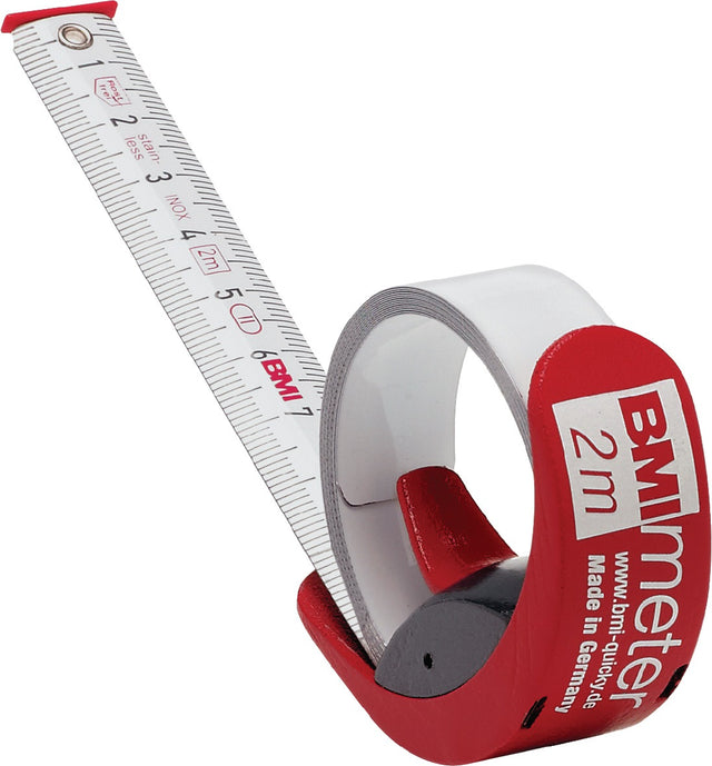 BMI Taschenrollbandmaß BMImeter 2 m, 16 mm Band, Linealfunktion, EG II, Kunststoffgehäuse