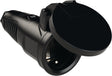 JÄGER DIREKT Schutzkontaktkupplung 10-/16 A 250 V schwarz IP54 Vollgummi mit Federklappdeckel