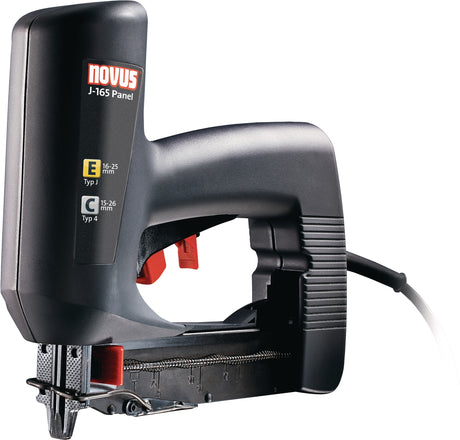 NOVUS Elektrotacker J 165 Panel C 4/E – Rückschlagarmer Paneeltacker für Vertäfelungen, 15-26 mm