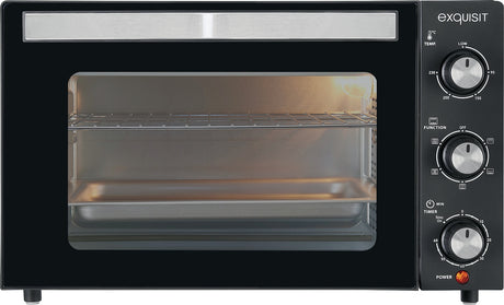 EXQUISIT Mini-Backofen MO 3302 sw – 20 l, 1500 W, Drehspieß & Umluft