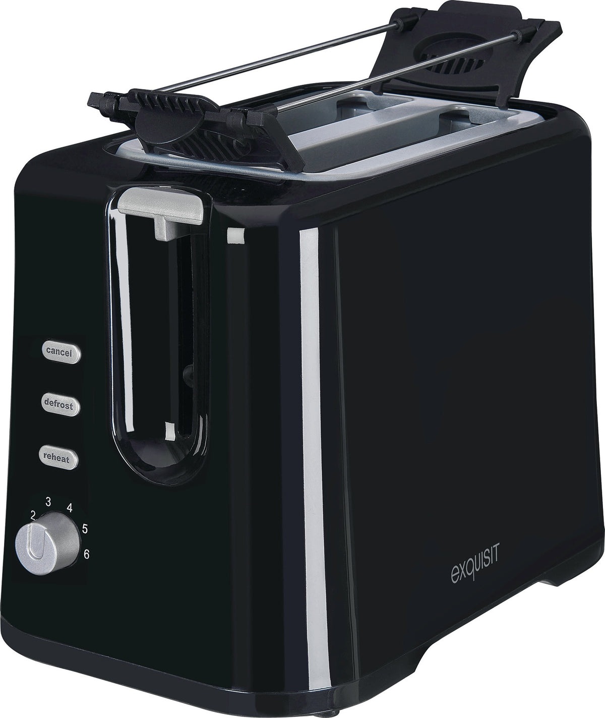 EXQUISIT 2-Schlitz Toaster TA 3102 mit Toastzentrierung, 6 Bräunungsstufen, 870 W, schwarz-Inox