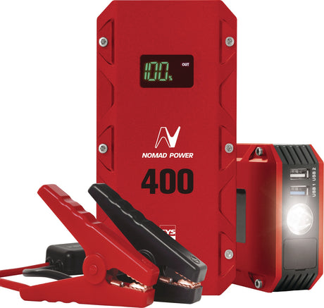 GYS Lithium Booster NOMAD POWER 400 – 12 V Starthilfe mit 500 A Startstrom, Powerbank & LED