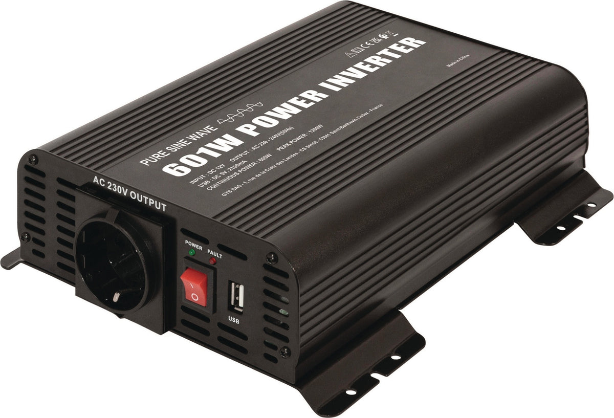 GYS Konverter PSW 601W RC-12 – 12 V auf 230 V Reinsinus Wechselrichter mit 600 W Dauerleistung