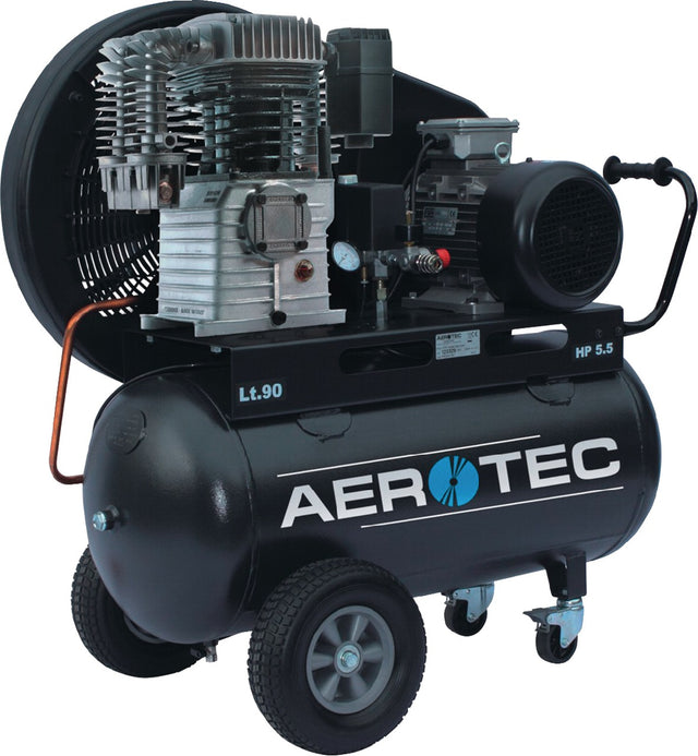 AEROTEC Kompressor 780-90 – 90 l, 10 bar, 4 kW, 400 V, fahrbarer Industrie-Kolbenkompressor