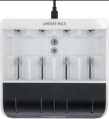 ANSMANN Akku-Ladegerät Comfort-Multi mit USB-Eingang für NiMH-Akkus AA AAA C D 9V