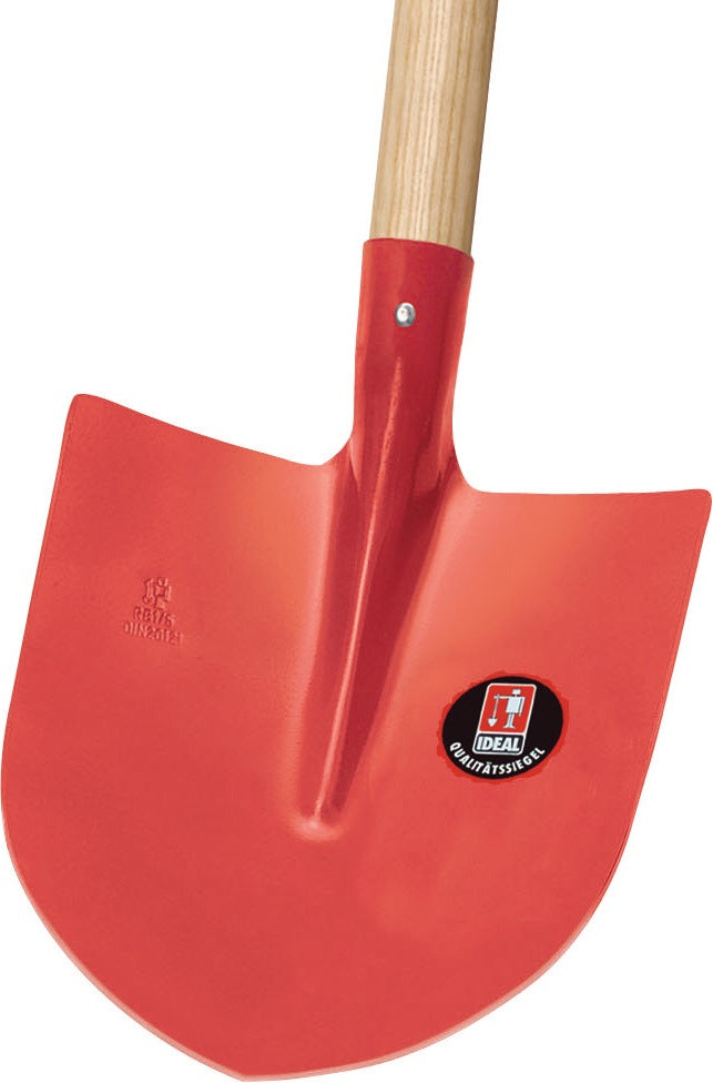 IDEAL Frankfurter Schaufel RUHR-BRILLANT Größe 5, 300 x 270 mm, mit Eschenstiel, rot pulverbeschichtet