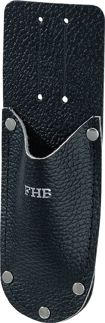 FHB Messertasche TRISTAN aus Rindleder – 195 mm Höhe, 5-fach genietet, schwarz