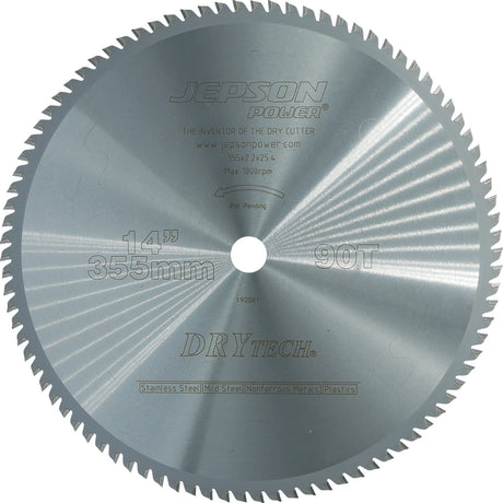 JEPSON Metallkreissägeblatt 355 mm 90 Zähne HM für Edelstahl, Stahl und NE-Metalle