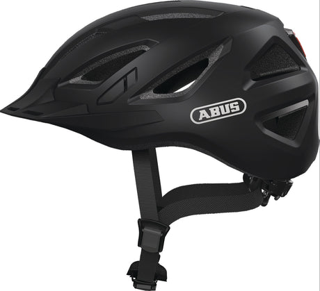 ABUS Radhelm Urban-I 3.0 – In-Mold Helm mit LED-Rücklicht, 52-58 cm, Schwarz