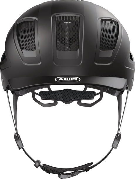 ABUS Radhelm Hyban 2.0 velvet black 52-58 cm – LED-Rücklicht, Fliegennetz, optimale Ventilation