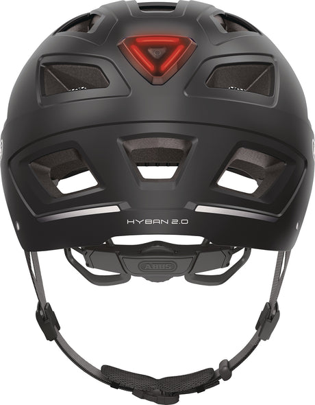ABUS Radhelm Hyban 2.0 velvet black 52-58 cm – LED-Rücklicht, Fliegennetz, optimale Ventilation