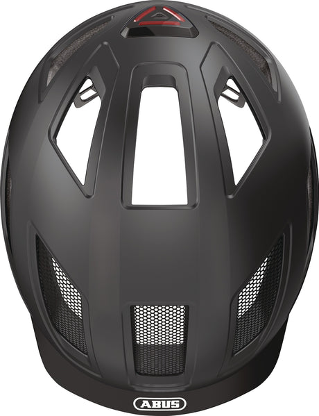 ABUS Radhelm Hyban 2.0 velvet black 52-58 cm – LED-Rücklicht, Fliegennetz, optimale Ventilation