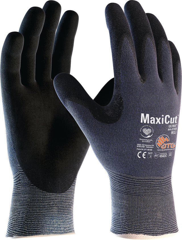 MaxiCut® Ultra™ 44-3745 Schnittschutzhandschuhe Gr.7 blau/schwarz EN 388 PSA II – 12 Paar
