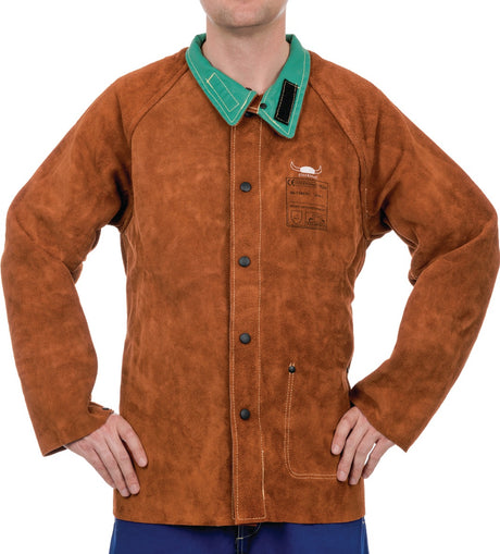 WELDAS Schweißerschutz-Jacke STEERSOtuff® Gr. M – Rindspaltleder, EN ISO 11611 Kl. 2