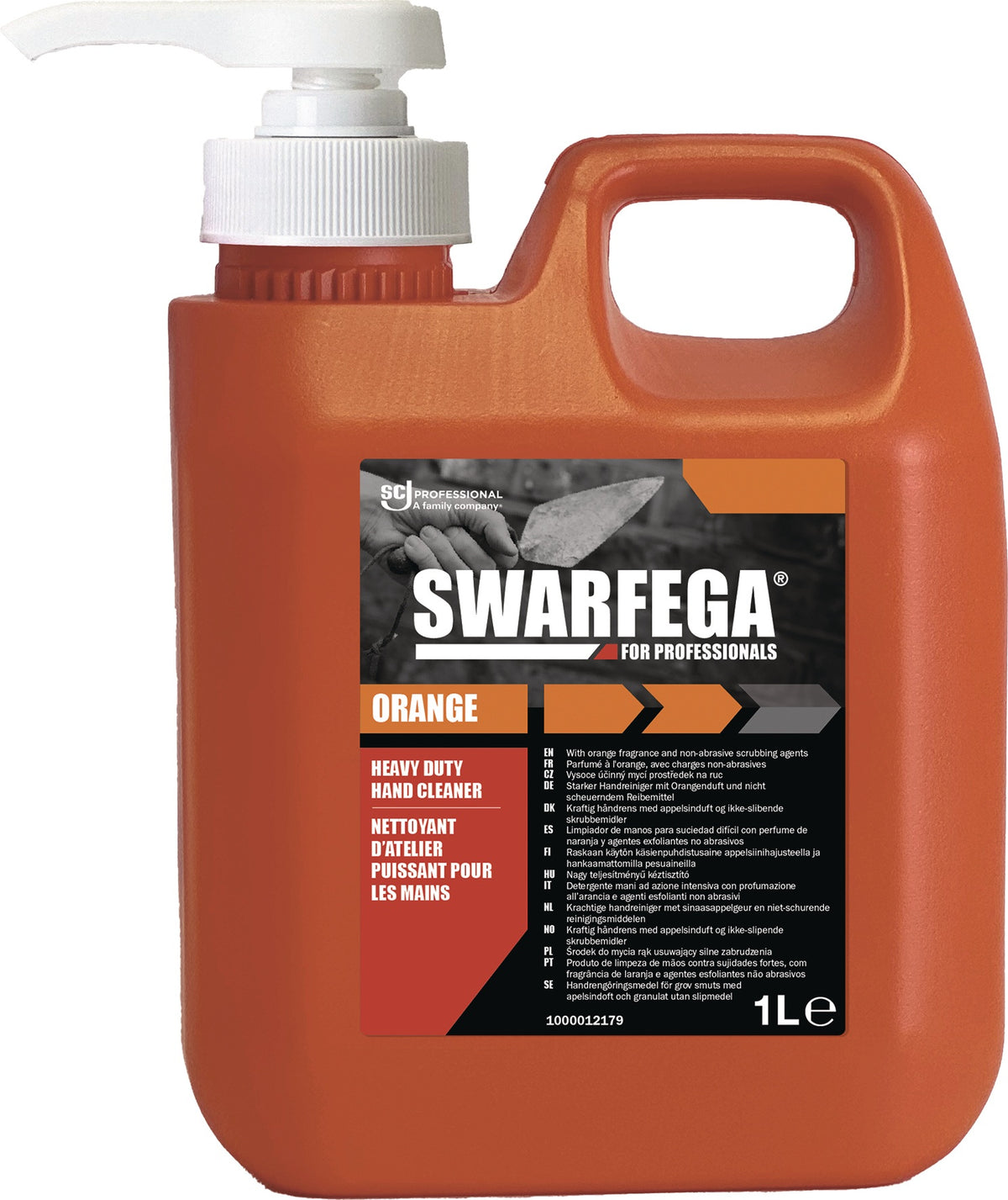 Swarfega ORANGE Handreiniger 1l lösemittelfrei mit Pumpspender – für starke Verschmutzungen