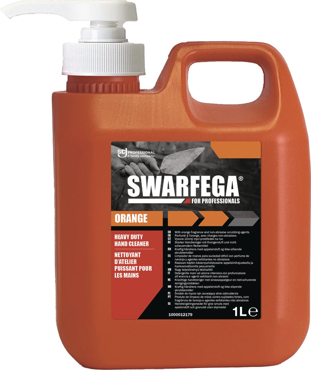 Swarfega ORANGE Handreiniger 1l lösemittelfrei mit Pumpspender – für starke Verschmutzungen