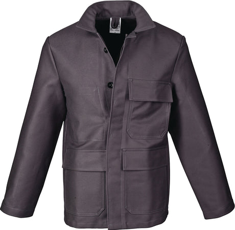ASATEX Schweißerschutz-Jacke Gr.48 grau PROBAN – EN ISO 11611 Klasse 2, 470 g/m²
