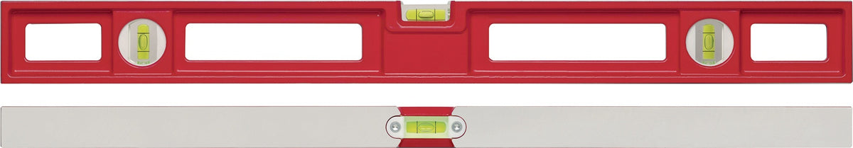 BMI Wasserwaage 80 cm Aludruckguss rot ± 0,5 mm/m mit 3 Libellen