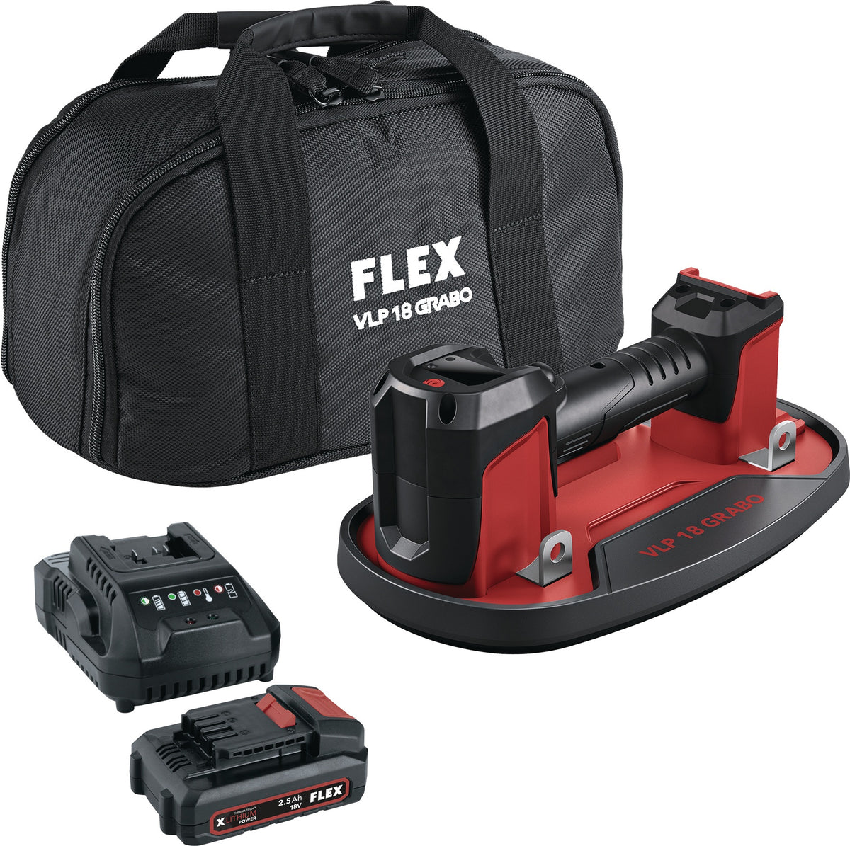 FLEX Akku-Vakuumheber VLP Grabo 18 V 2,5 Ah – 170 kg Haltekraft, max. 0,8 bar