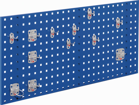 RASTERPLAN Lochplatte 450 x 1000 mm enzianblau, 12-teilig – Werkzeugwand-Set